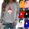 Осенне-зимний женский свитер с рождественской тематикой и принтом, повседневная толстовка с круглым вырезом и длинными рукавами, топ больших размеров