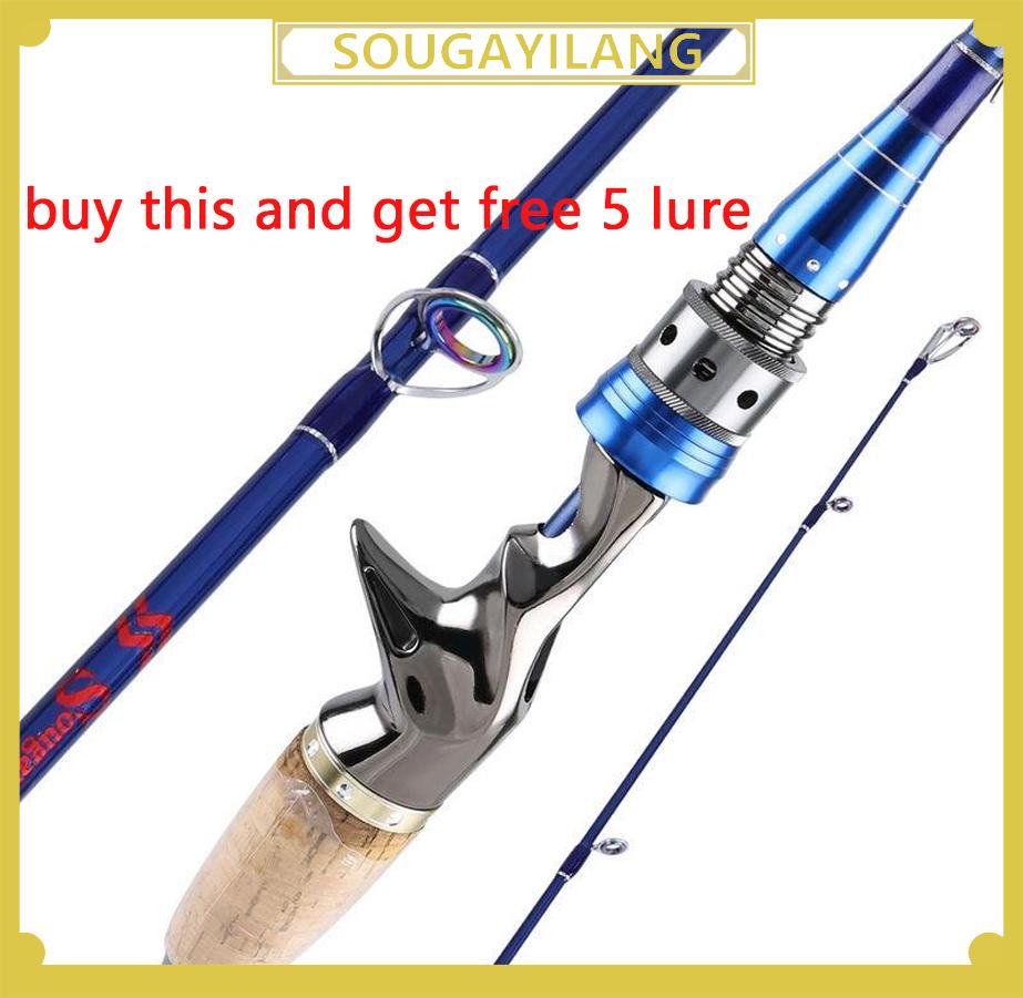 Удочка 2,1 м 2,4 м портативная удочка из углеродного волокна для пресноводных рыболовных снастей в соленой воде