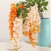 5 Fork Artificial Flower 120cm Wisteria Vine Flower Real Touch Silk Flower String  Wall Decor