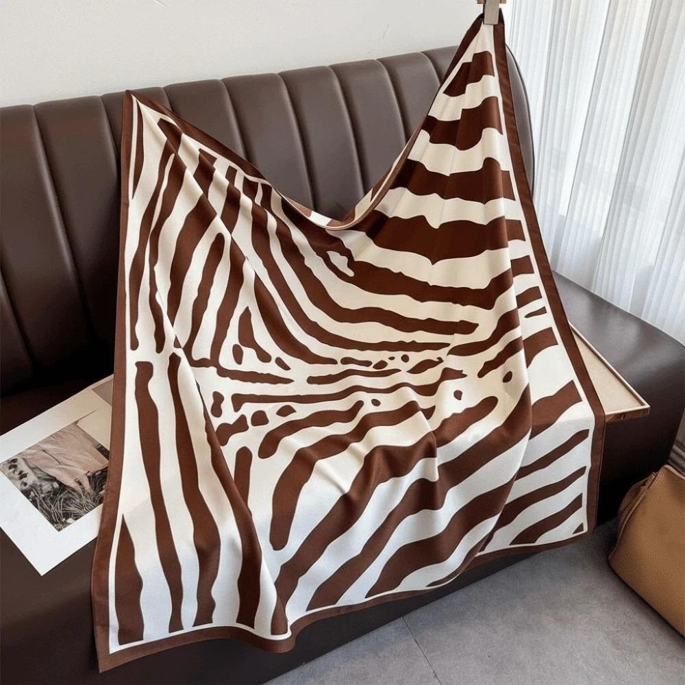 Patterned Shawl 90 CM Square Scarf Breathable Sunscreen Stripes Square Headscarf Personalized Design Lightweight