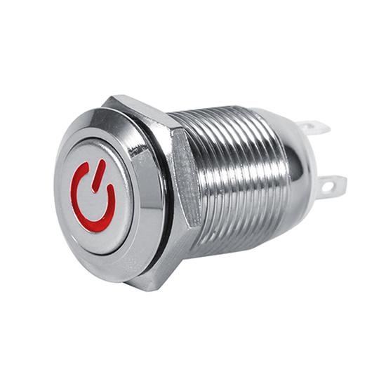 12mm Auto Power Push Button Switch Metal Momentary Type Red LED 2V High Quality Brand New Car Accessories New