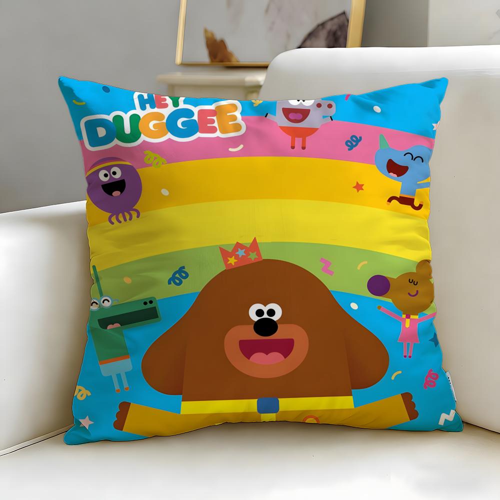 classic cartoon Hey Duggee Cushion Cover Soft & Easy-Wash Pillow Case – Versatile for Couch, Bed, Travel and Office