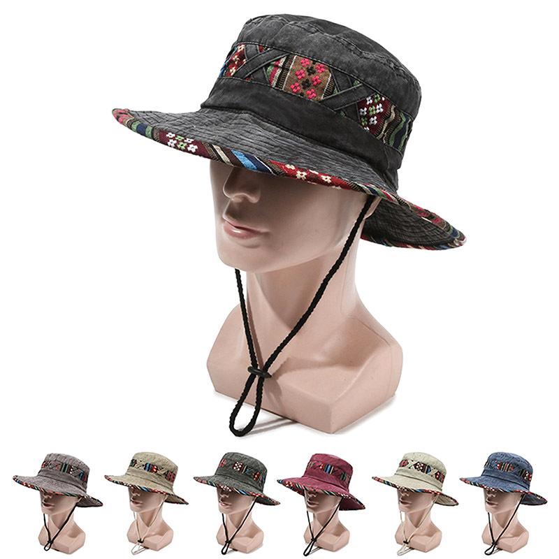 Персонализированная шляпа рыбака в этническом стиле, модная шляпа от солнца на весну и лето, винтажная шляпа с большими полями в старом уличном стиле