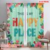 2pcs 2D Flat Printing Party Curtains This Is My Happy Place 100% Polyester Fabric Without Electricity Festive Wall Decor for