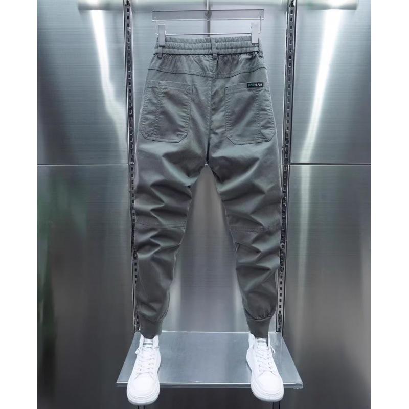 Мужские облегающие однотонные шаровары на весну и осень