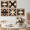 Decorative Mural Geometric Wooden Three-Dimensional Wood Panel With Frame Decorative Painting