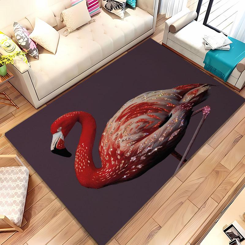 HD Printing Pink Flamingo Large Area Carpets for Home Living Room Kids Bedroom Sofa Doormat Kitchen Floor Rugs Anti-slip Decor