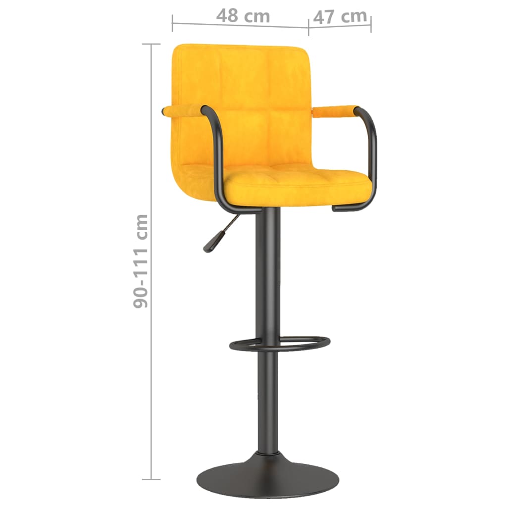 Vidaxl Hoker, Musztardowy, Obity Aksamitem