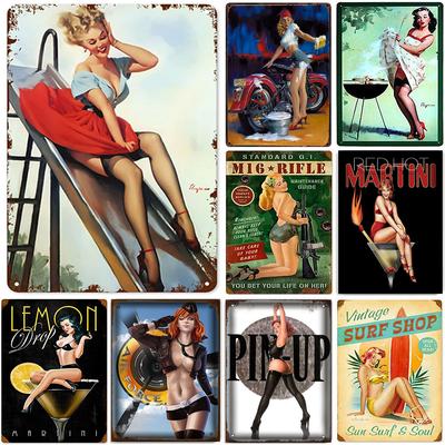 Металлические жестяные знаки Pinup сексуальные женские настенные украшения табличка винтажный художественный постер железная картина для человека пещера дом кафе сад клуб бар