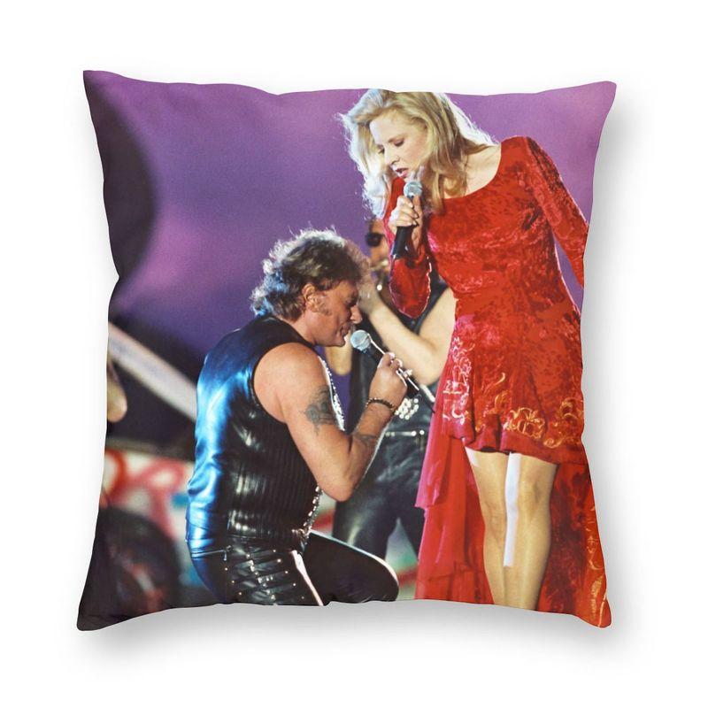 Rock Johnny Hallyday Cushion Covers Sofa Home Decor French Singer Music Square Throw Pillow Cover 45x45cm Decorative Pillowcases
