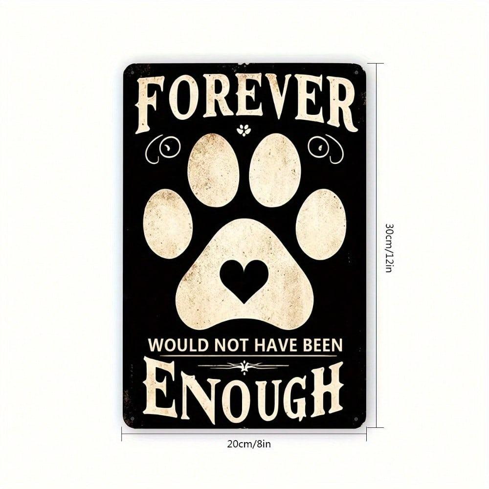 Vintage Metal Tin Sign x Inch Retro Iron Wall Art Pet Paw Plaque for Home Bar Decor