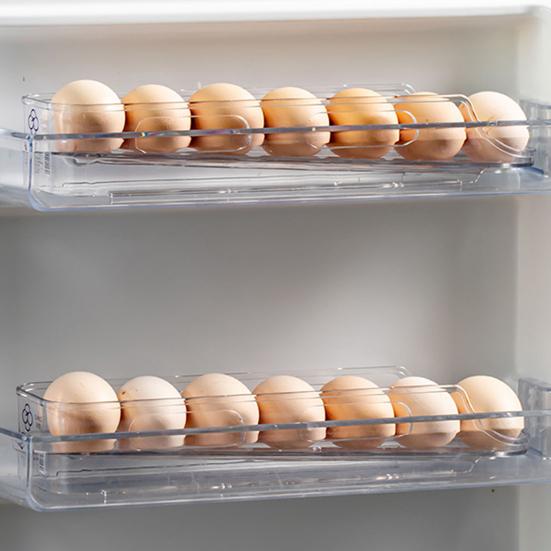 Автоматическая вращающаяся стойка для хранения яиц с большой емкостью, прозрачный дизайн, холодильник, органайзер для яиц, диспенсер для хранения