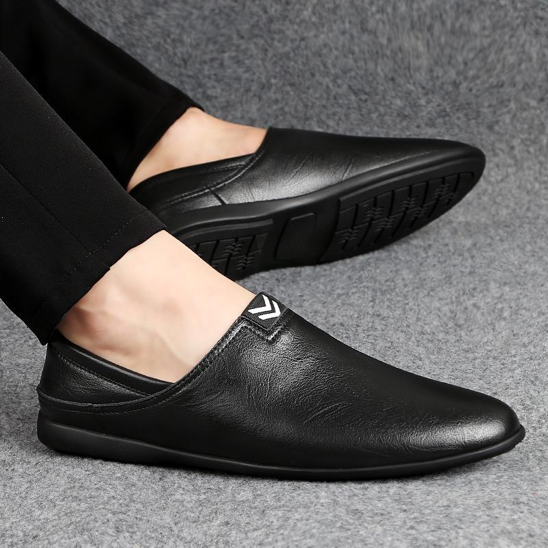 Мужские туфли Peas Shoes, удобная повседневная обувь из натуральной кожи, дышащие мокасины, обувь без застежек, обувь для ходьбы и вождения fg6