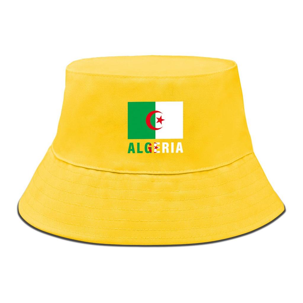 Algeria Flag Print Bucket Hat , Patriotic Fisherman Hat Hip Hop Spring Trendy Basin Hat