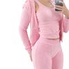 Women Thick Fleece Three Piece Set Sweatpants Vest Hoodies Jackets Set Fall Winter Jogger Luxury Outfit Sweatsuit Tracksuits