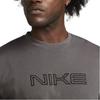 Nike Футболка с вышитым логотипом и водным узором, круглым вырезом и длинными рукавами, унисекс, цвет серый черный FB3031-068