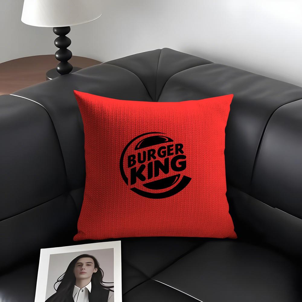 H-Hun Бренд Burger King Наволочка Натуральный Лен Органическая Ткань Двусторонняя Печать Диван Домашний Декор Подарок Наволочка