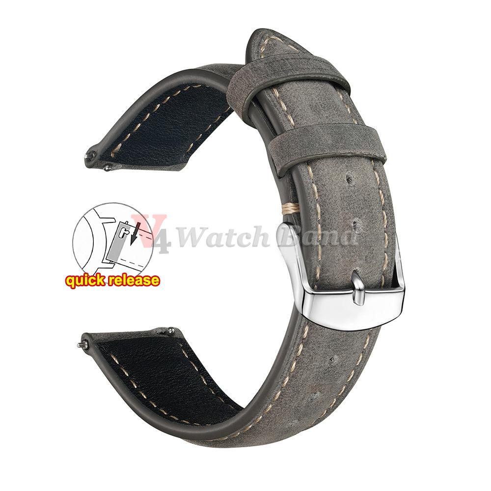 Ремешок из коровьей кожи с прошивкой для Omega 18 мм 20 мм 22 мм для браслета Rolex для Seiko темно-коричневый серый винтажный кожаный ремешок для часов