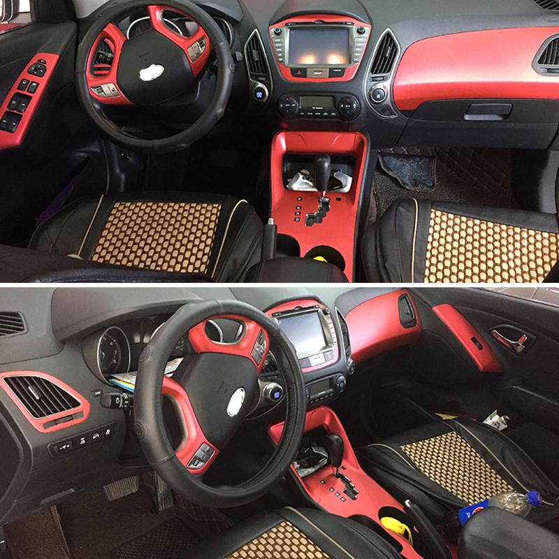 Углеродное волокно для Hyundai Tucson ix35 2010-2017 Автомобильная пленка Внутренняя наклейка Центральная консоль Панель переключения передач Приборная панель Ручка воздуховода Панель подъема