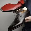 Men's Dress Shoes Red Sole Leather Shoes Pointed Party Shoe Lace-up Office Oxfords Casual Wedding Shoe Retro Business Men Shoes