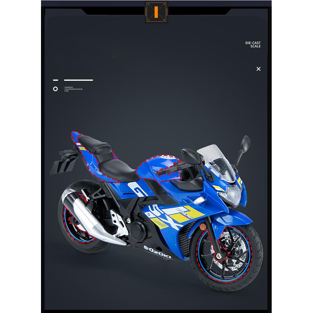 1/12 масштаб Suzuki GSX250R Тип двигателя, имитация литья под давлением, игрушечный дорожный автоцикл, коллекция автомобилей