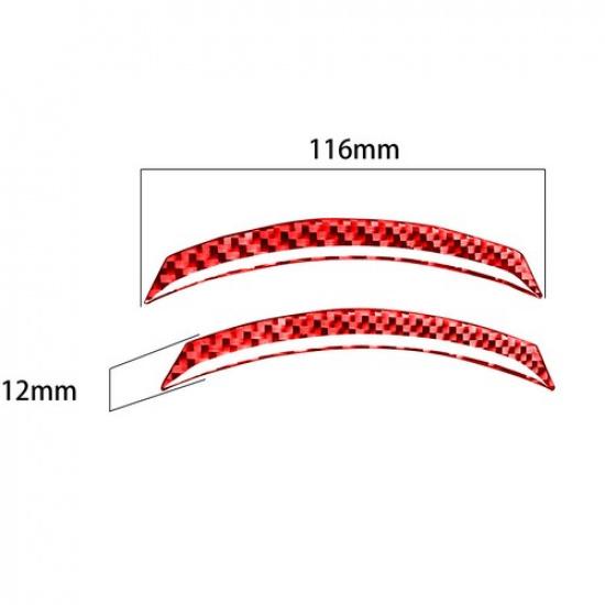 2Pcs Red Carbon Fiber Door Air Vent Outlet Cover Trim For Nissan 350Z 2003-09