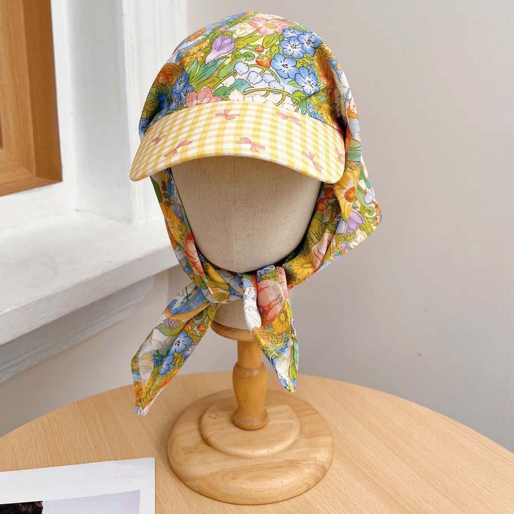 Plaid Scarf Peaked Cap Floral Triangle Headscarf Hat Headscarf Baseball Hat  Mountaineering