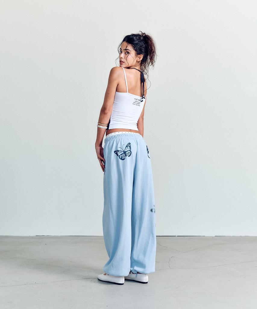 ASIF CALIE Spring Graphic Wide Pants Skyblue