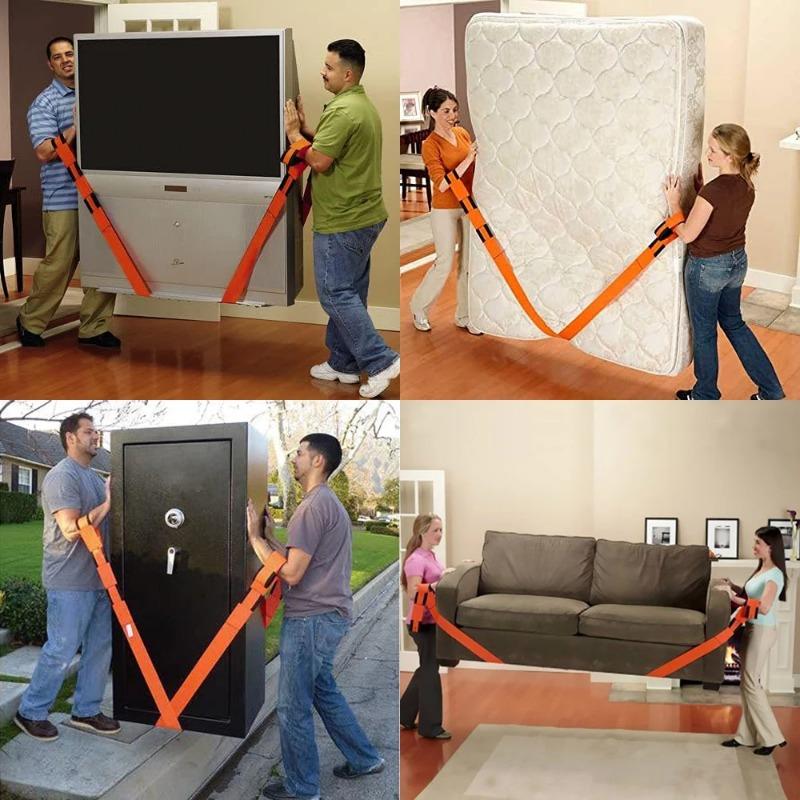 1/2/6Pcs Nylon Furniture Moving Carrying Straps Forearm Carry Rope Lift Heavy-Duty Furniture Transport Belt Ropes Lifting Cord Tool