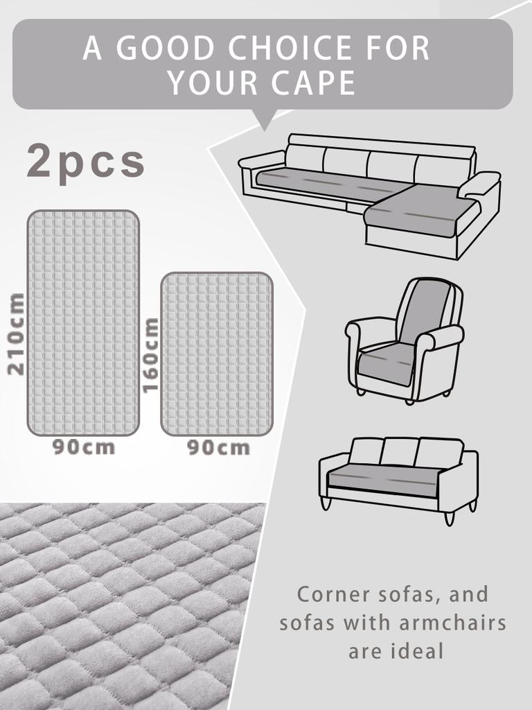 2 шт. Фланелевый чехол для углового дивана L-образной формы, универсальные диваны, чехлы для диванов в гостиную