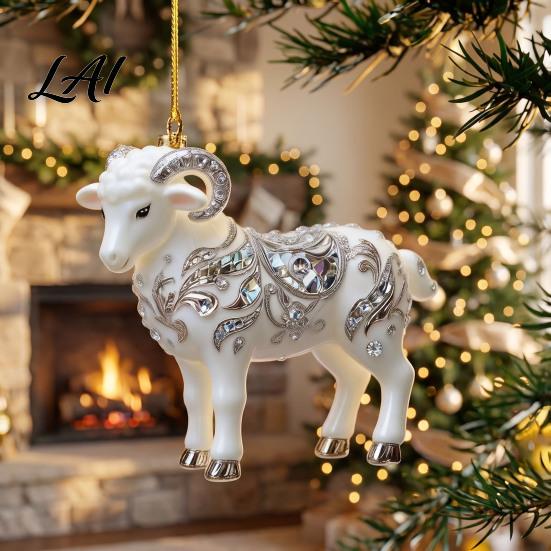 Portable Animal Pattern Pendant 2D Acrylic Sheep Keychain Lamb for Car Rearview Mirror Hanging Ornament Backpack Bag Charm Home Decor Cute