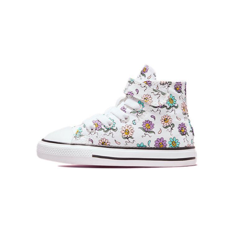Converse Chuck Taylor All Star High Easy-On TD Friendly Floral  Baby Sneakers White Pixel-Purple 771601C