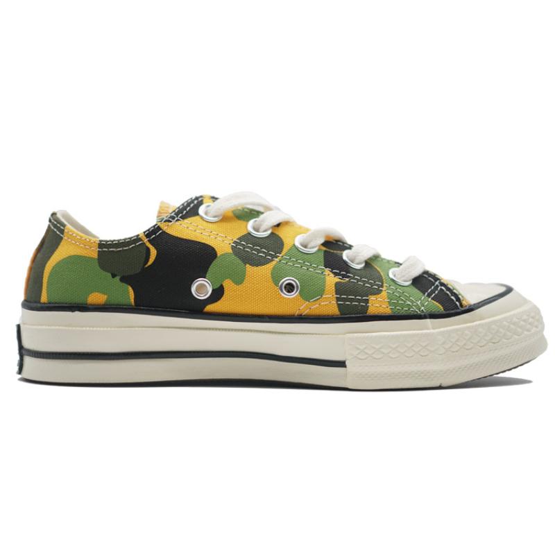 Converse Chuck Taylor All Star 1970-е Круглый носок Шнуровка Низкие эспадрильи Унисекс Желто-зеленый