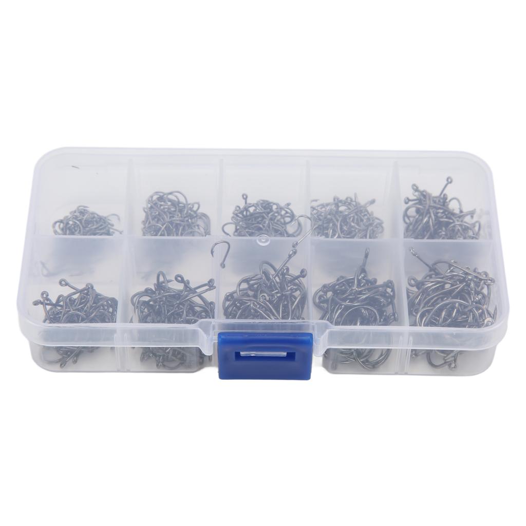 500 шт. Набор рыболовных крючков из углеродистой стали, одинарный круглый рыболовный крючок для ловли карпа, черные