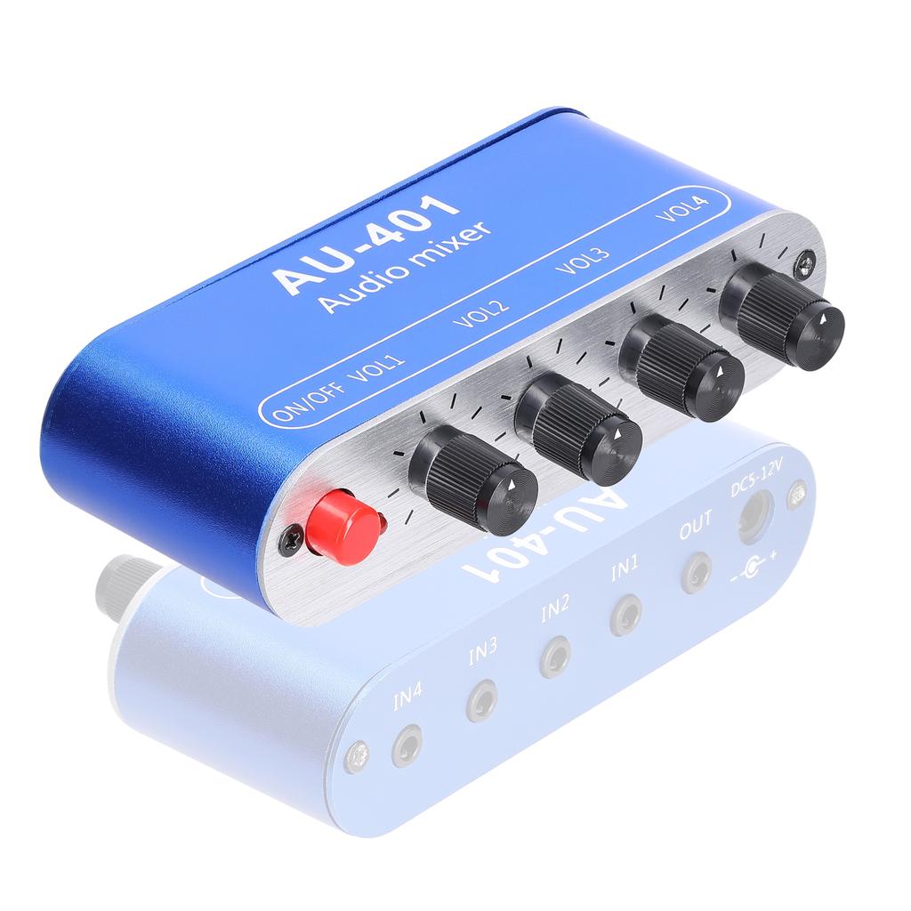 3.5mm Audio Mixer Stereo Audio Mixer 4 Input To 1 Output Individually Controls Sound Mixing Tool Headphones Amplifier