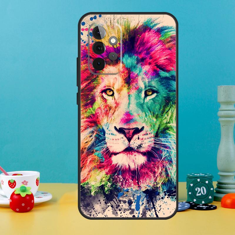 Чехол-животное Лев для Samsung Galaxy A25 A54 A34 A14 A52 A32 A12 A13 A33 A53 A15 A16 A36 A56 A26 A05 A35 A55