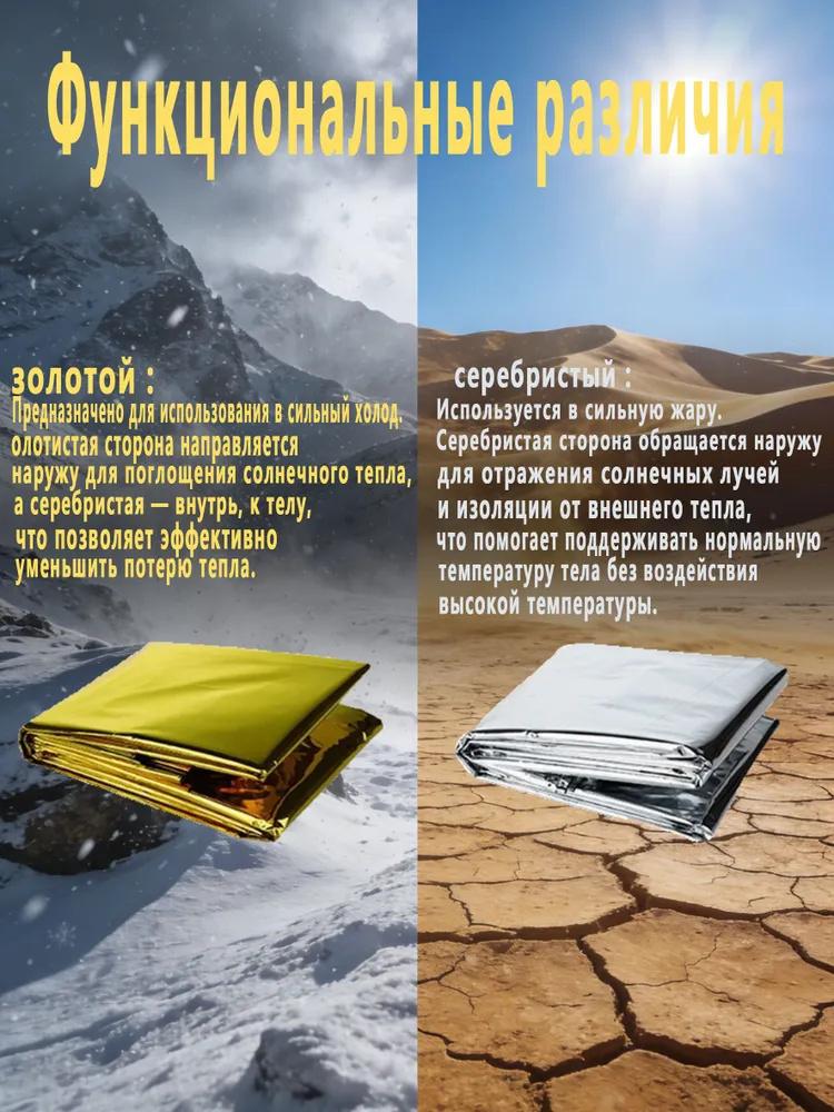 160x210 см Портативное аварийное одеяло Многофункциональное Теплоизоляция Выживание Спасение На открытом воздухе Компактное Легкое Отражающее Миларовое полотно