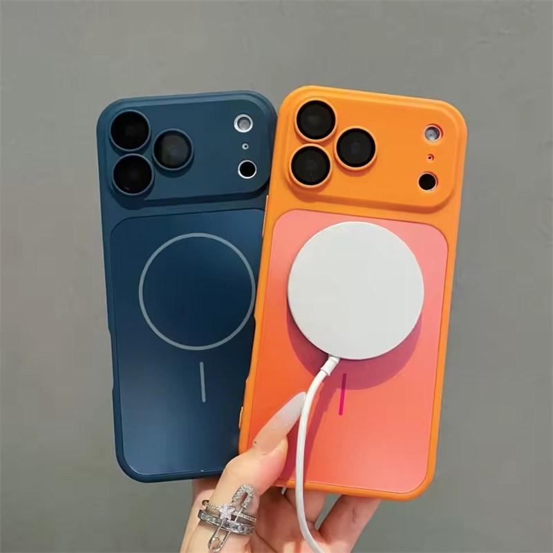 Роскошный матовый акриловый чехол Nano для MagSafe для iPhone 17 Air 16 15 14 13 12 11 Pro Max Plus Магнитный глянцевый жесткий чехол из ПК