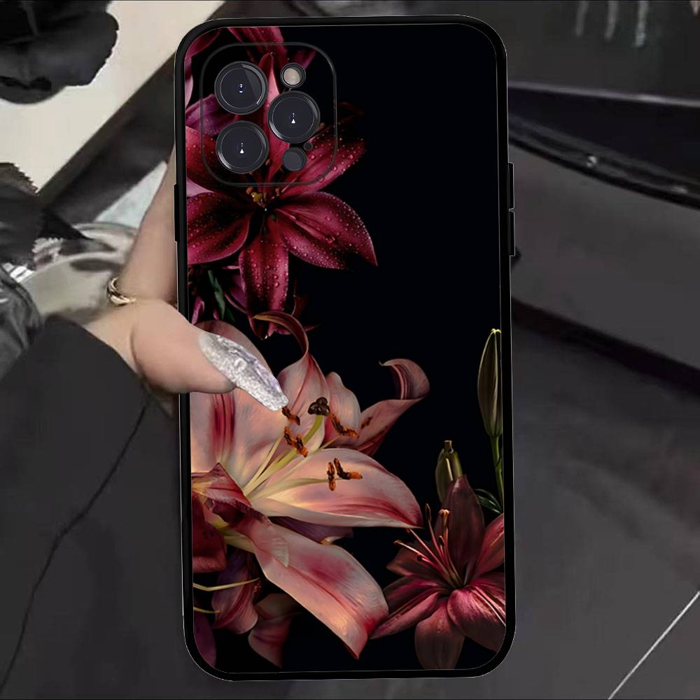 Чехол для телефона с рисунком цветов лилий для iPhone 17 16 15 14 11 12 13 Mini Pro XS Max Plus Funda Shell