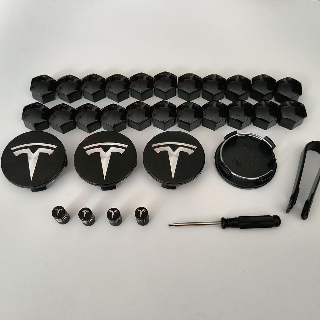 26PCS 30PCS Wheel Centerfor Tesla Model 3 Model Y 2025 Model Y Juniper Car Hub Decorative Caps Badge Lug Nut Protective Cover