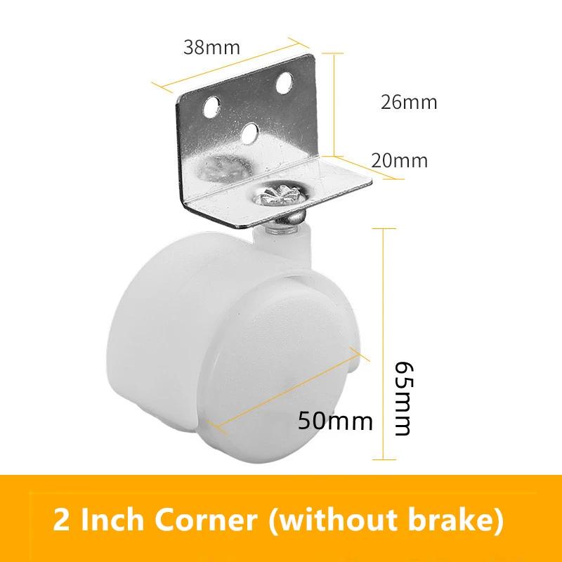 4 Pcs/Lot White 2 Inch Flat Circlip Screw 7/8mm Universal Wheel Storage Rack Table Furniture Pulley Cabinet Display Crib Caster