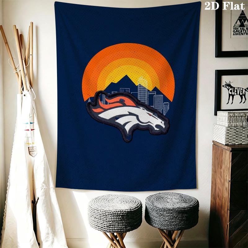 Denver Broncos Wall Tapestry Aesthetic Wall Hanging Printed Fabric Blanket Decorative Tapestries for Bedroom Living Room Home Decor