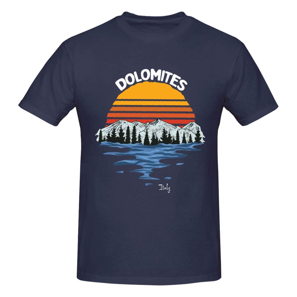 Unisex Dolomites Italy Mountains Funny T Shirt Vintage Big Size Cotton Sleeve Custom T Shirts