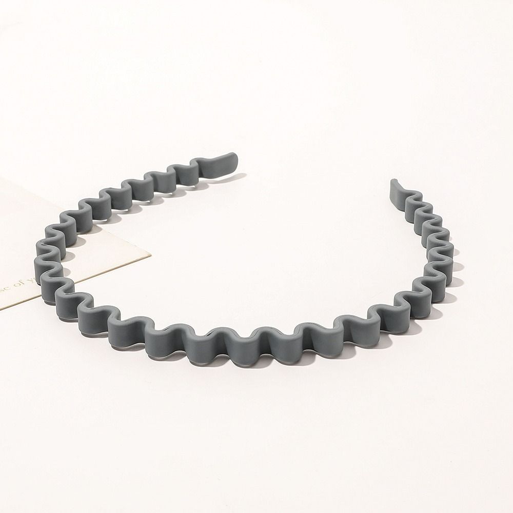 Solid Color Teeth Wave Hair Hoop Headdress Non-slip Hairband Teeth Matte Hair Hoop Outdoor