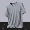 Футболка с короткими рукавами, спортивная мужская быстросохнущая футболка, дышащий костюм из ледяного шелка для фитнеса, повседневная свободная футболка