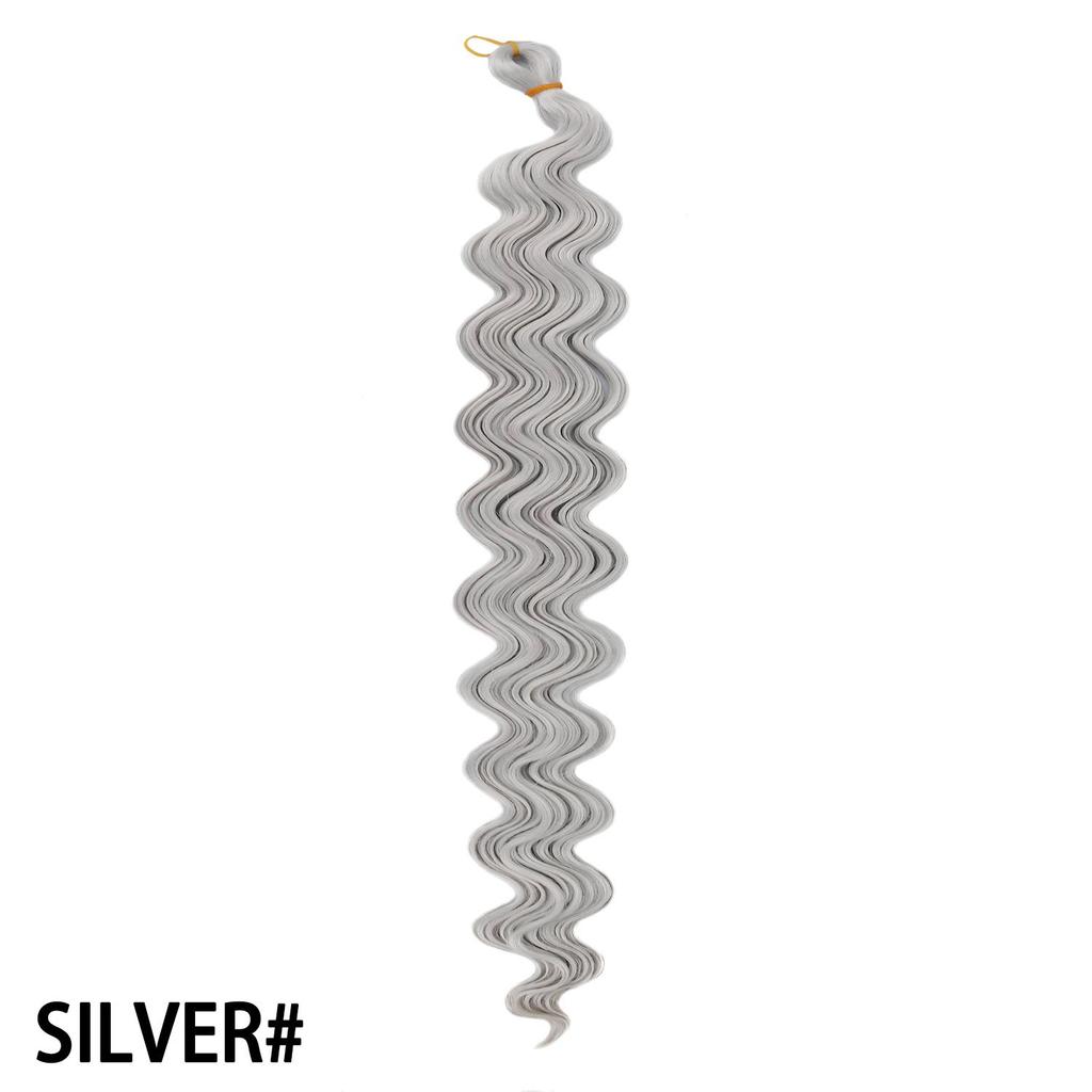 Crochet Hair 30inch 150g Boho Curly Wavy Braiding Hair Deep Water Ocean Wave Black Synthetic Bohemian Braids For Women Girls