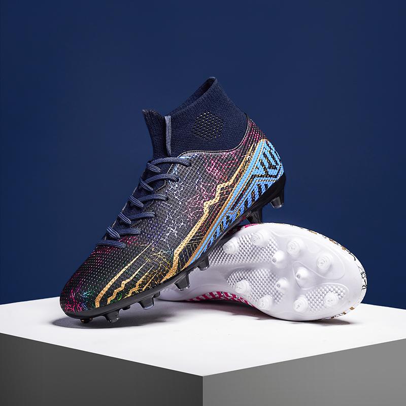 Мужские футбольные бутсы из искусственной травы с длинными шипами, спортивные кроссовки на открытом воздухе для футбола, оригинальные футбольные бутсы для футзала для детей