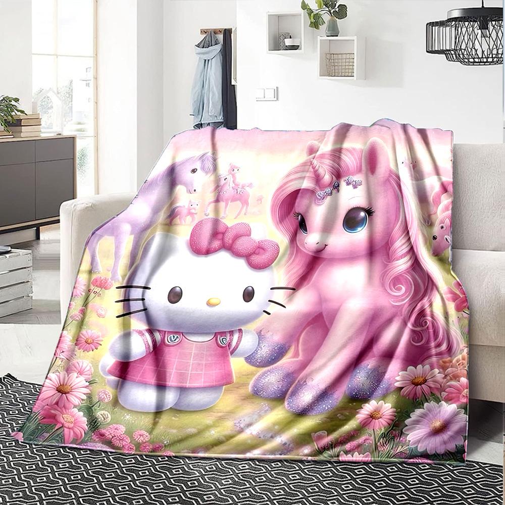 1 шт. Плед Hello Kitty Единорог Легкий фланелевый плед для дивана кровати путешествий кемпинга гостиной офиса дивана кресла