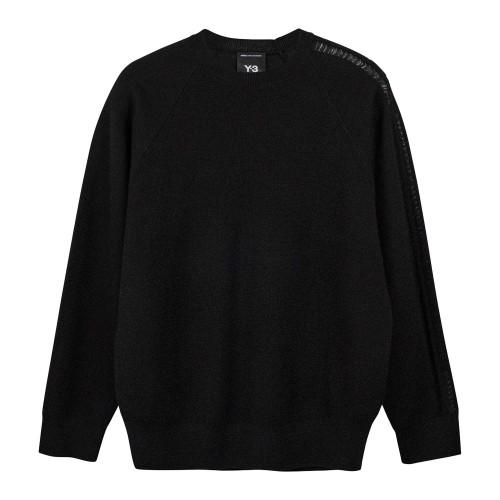 Y-3 Mens Logo Knitted Crew Neck Sweatshirt
