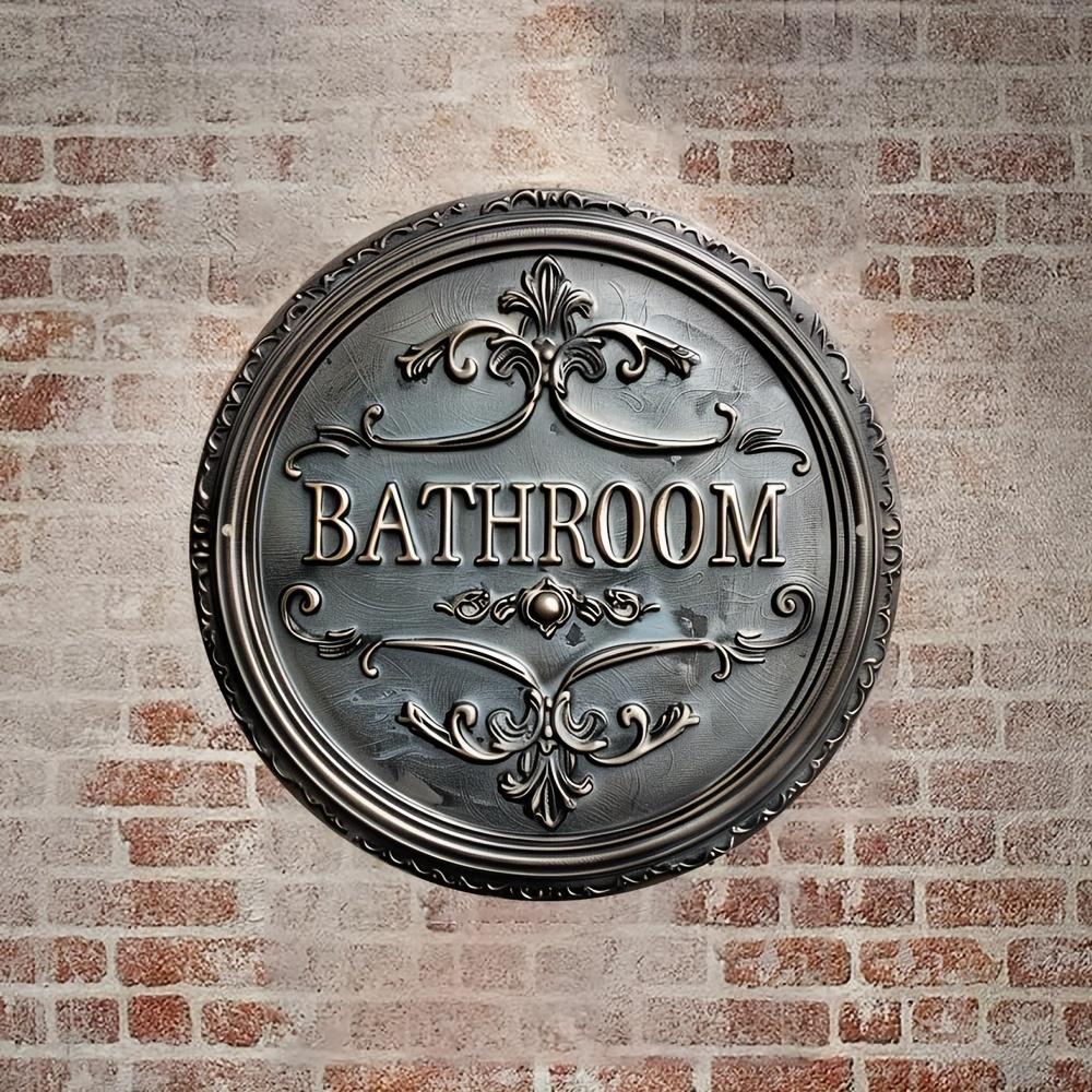 Декоративный знак для ванной в винтажном стиле, 1 шт., 2D круглая металлическая табличка, классический настенный дизайн, многоцелевое украшение для двери